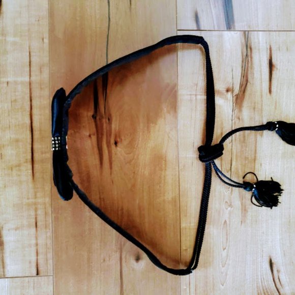 Vintage Black Velvet Belt - Picture 3 of 6